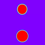 Double round spot for welding application from a cladding optic shown as a heatmap by Laserline diode lasers